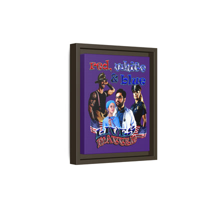 rw&b lives matter - framed canvas art (purple)