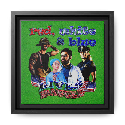 rw&b lives matter - framed canvas art (green turf)
