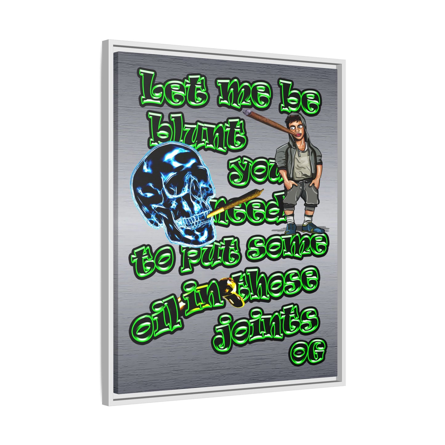 og - framed canvas art (brushed nickel)