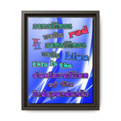 declaration of the independents - framed canvas art (blue-white wave)