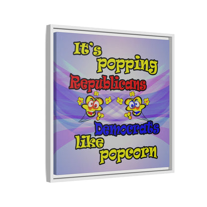 popping like popcorn - framed canvas art (light blue-pink wave)