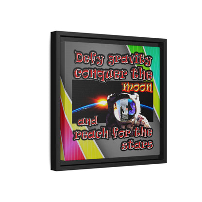 defy conquer reach - framed canvas art (rainbow split)