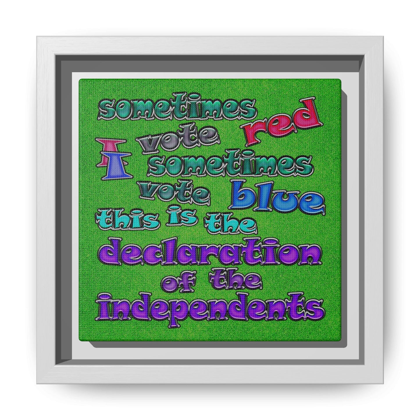 declaration of the independents - framed canvas art (green turf)