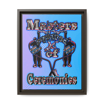 em cee squared - framed canvas art (light blue-purple wave)