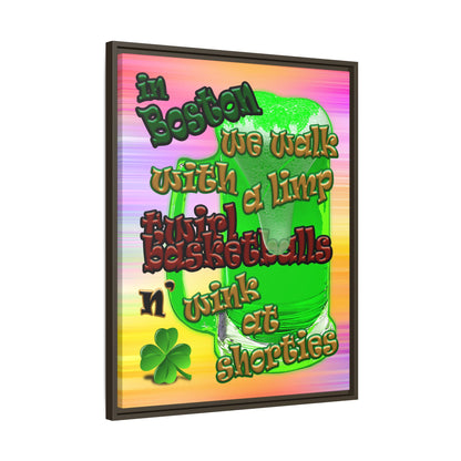 celtics logo - framed canvas art (color blur)