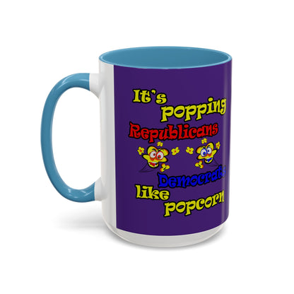 popping like popcorn - Accent Mug (purple)