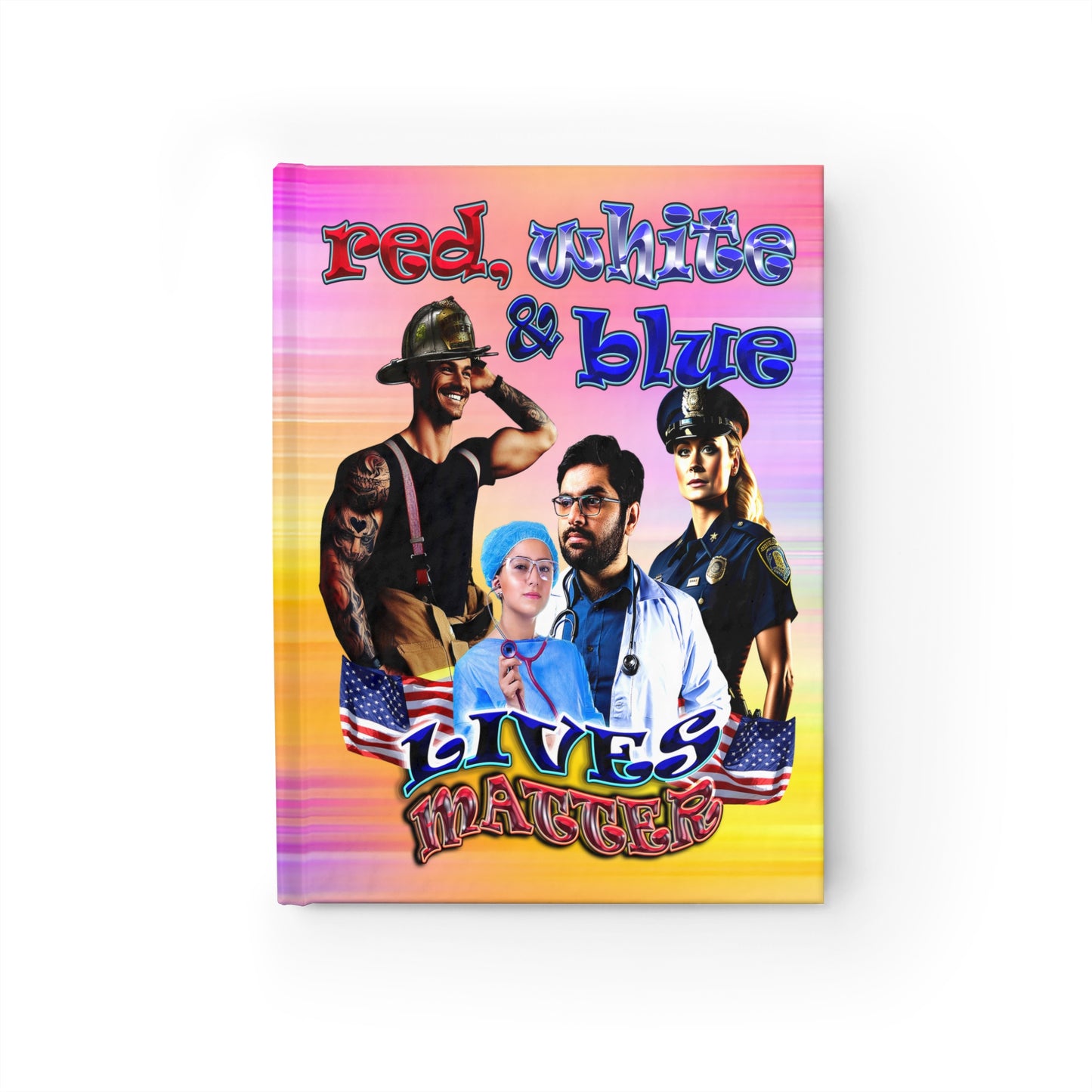rw&b lives matter - journal-lined (color blur)