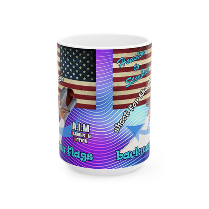 shoot for the stars - White Mug (purple wave)