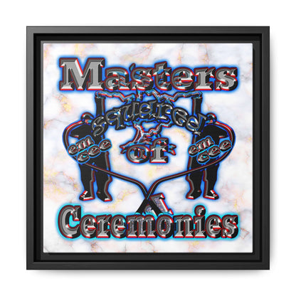 em cee squared - framed canvas art (white marble)