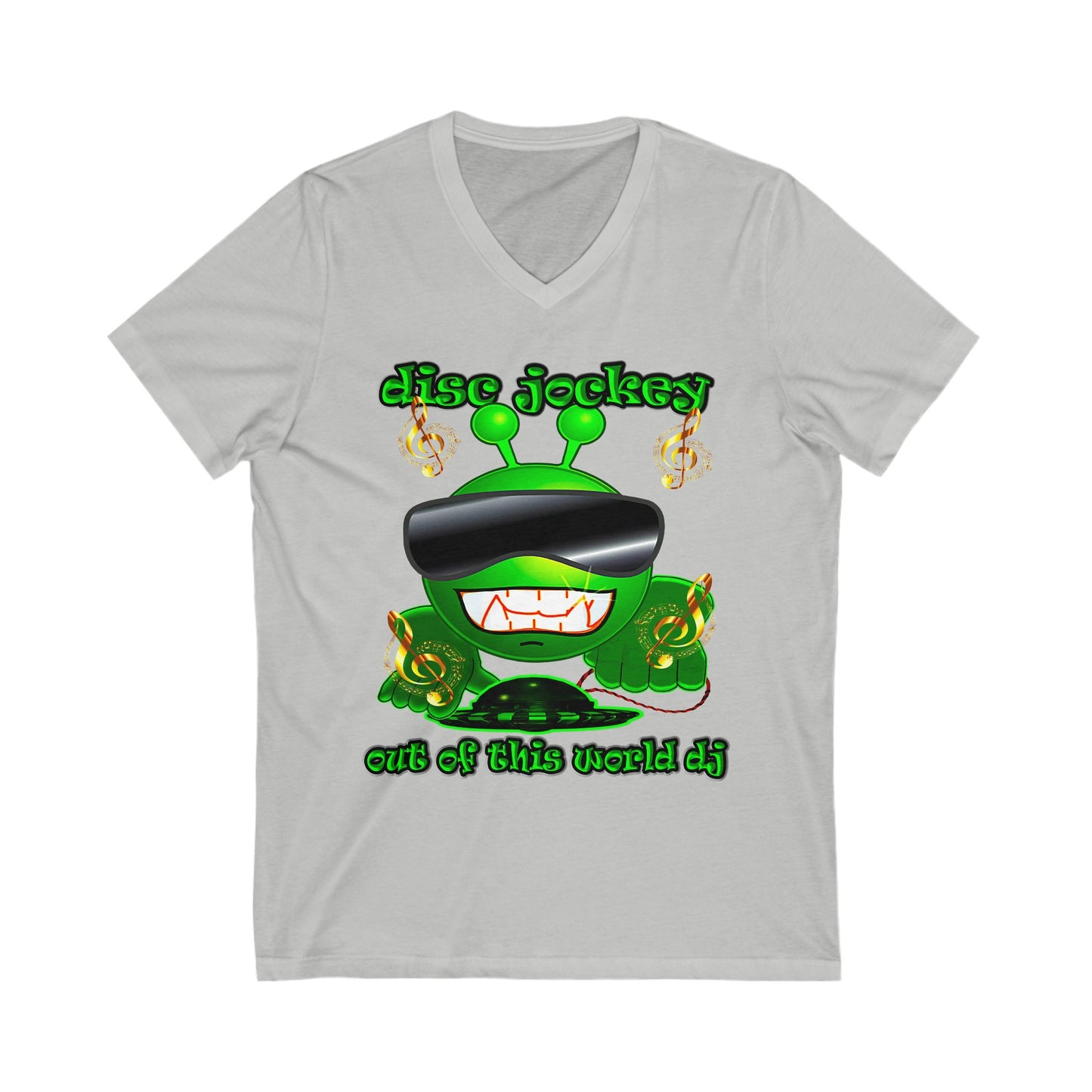 disc jockey - Unisex Jersey Short Sleeve V-Neck Tee