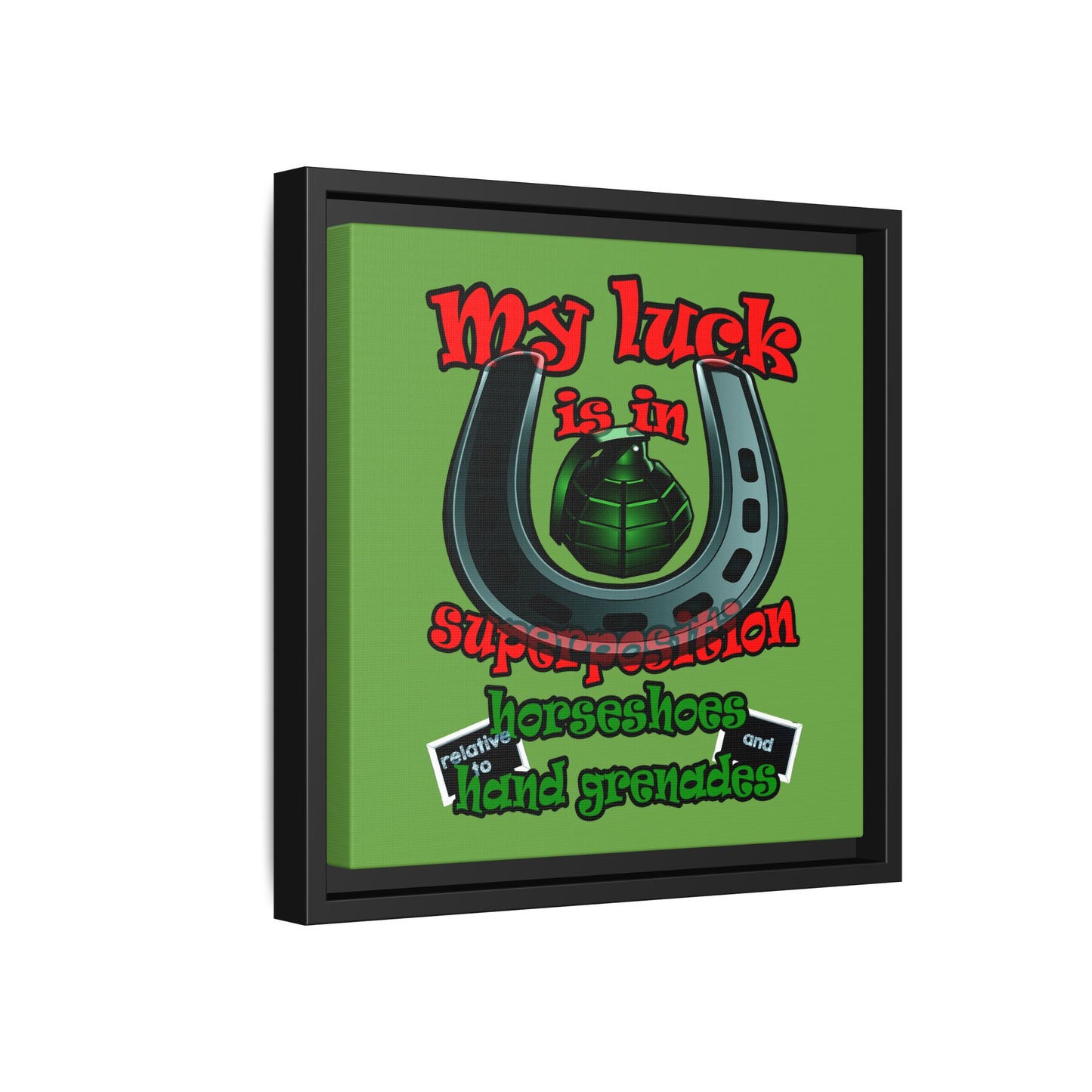 my luck - framed canvas art (green)