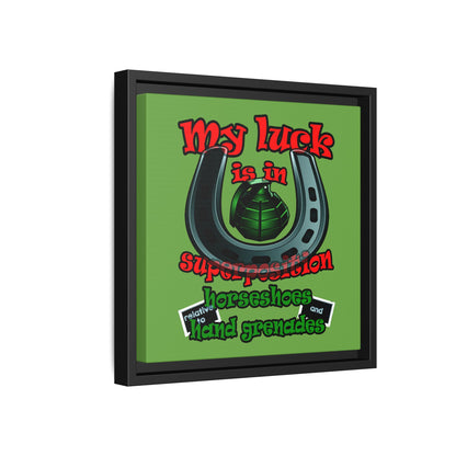 my luck - framed canvas art (green)
