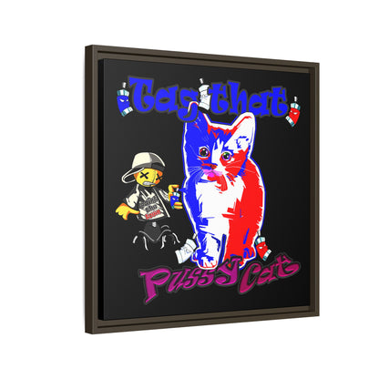 tag that - framed canvas art (black)