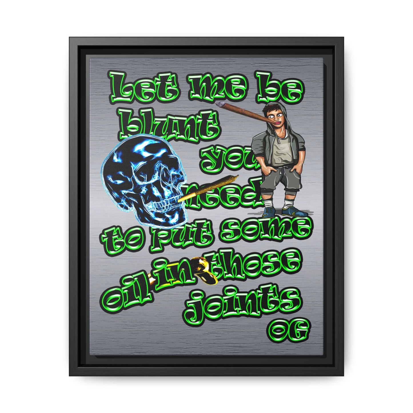 og - framed canvas art (brushed nickel)