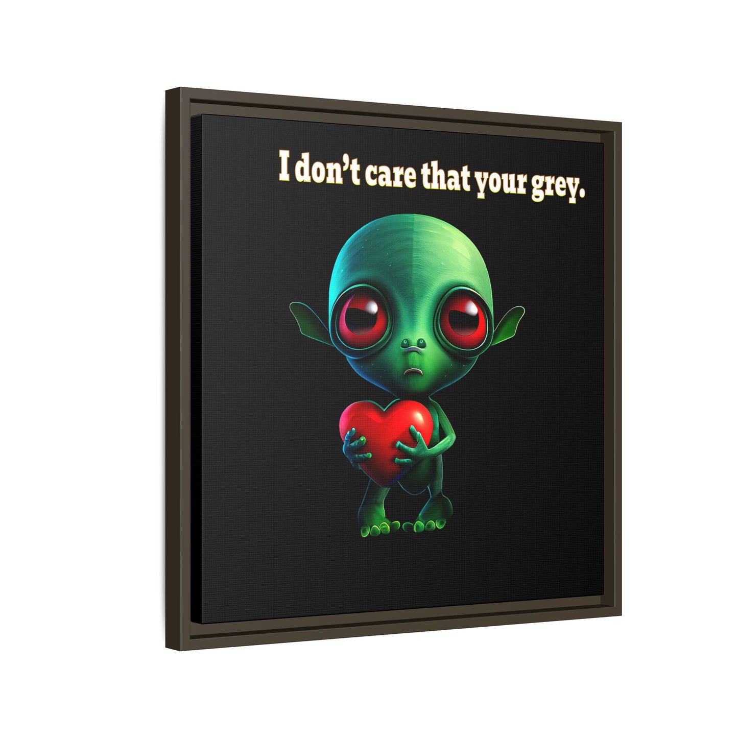 I don't care that your grey - framed canvas art (black)