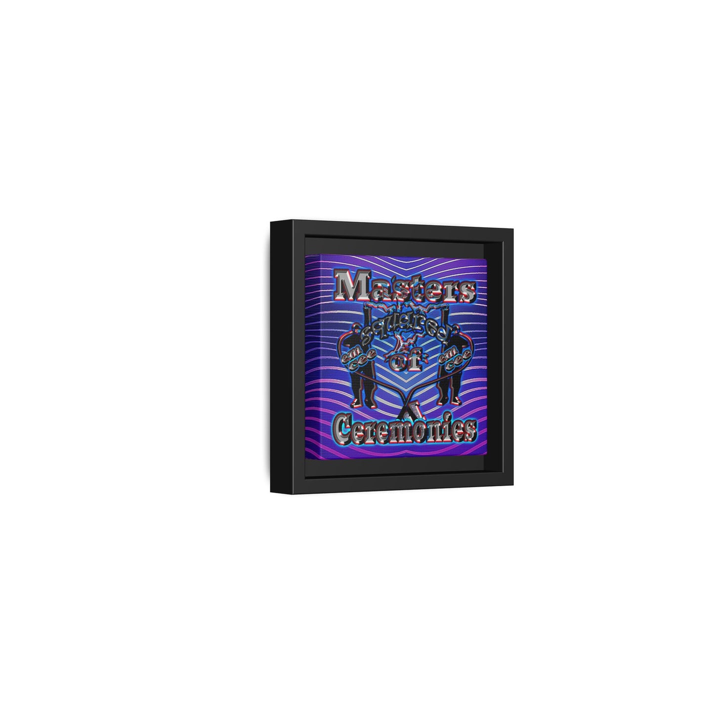 em cee squared - framed canvas art (purple wave)