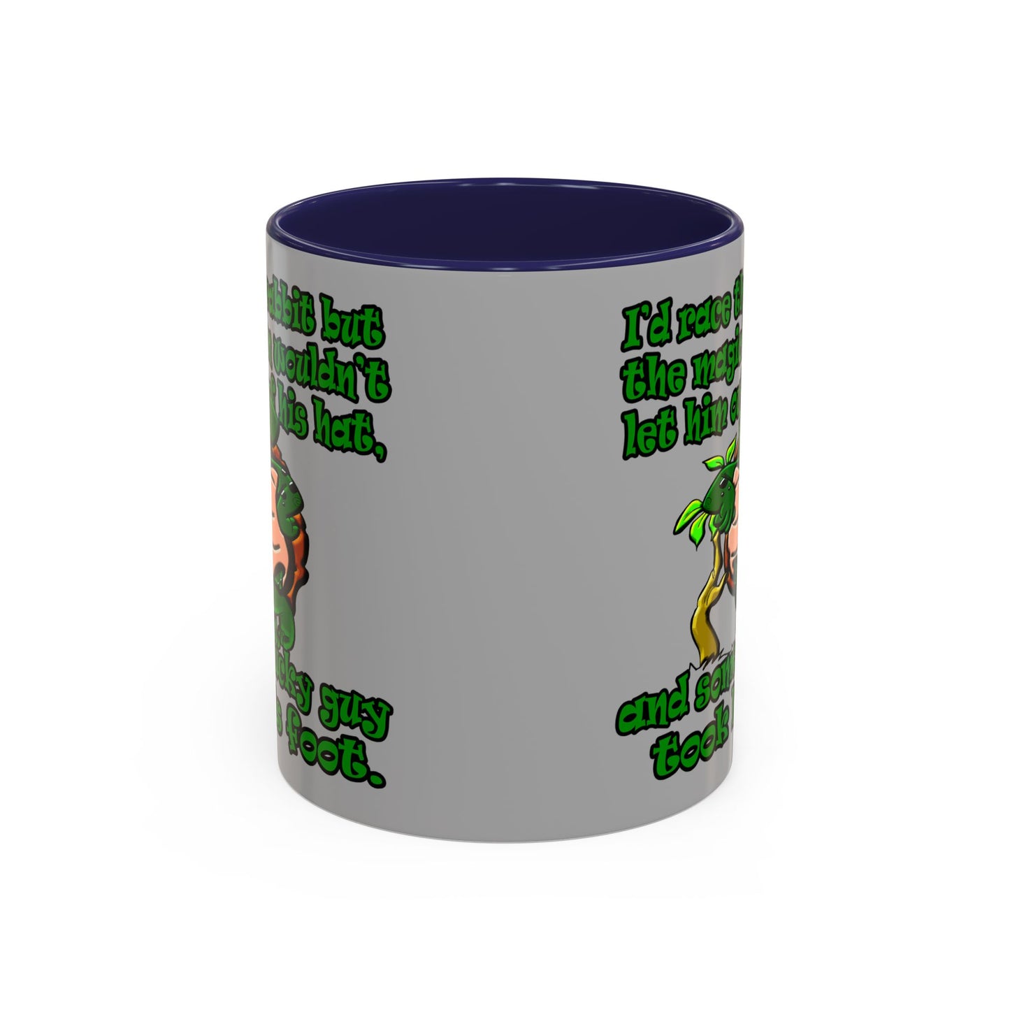 turtle race - Accent Mug (light grey)