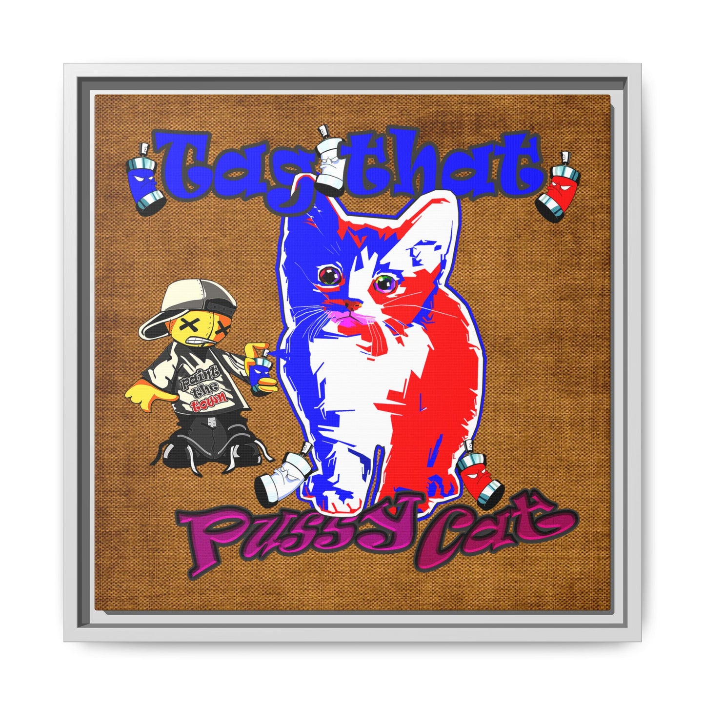 tag that - framed canvas art (brown papyrus)