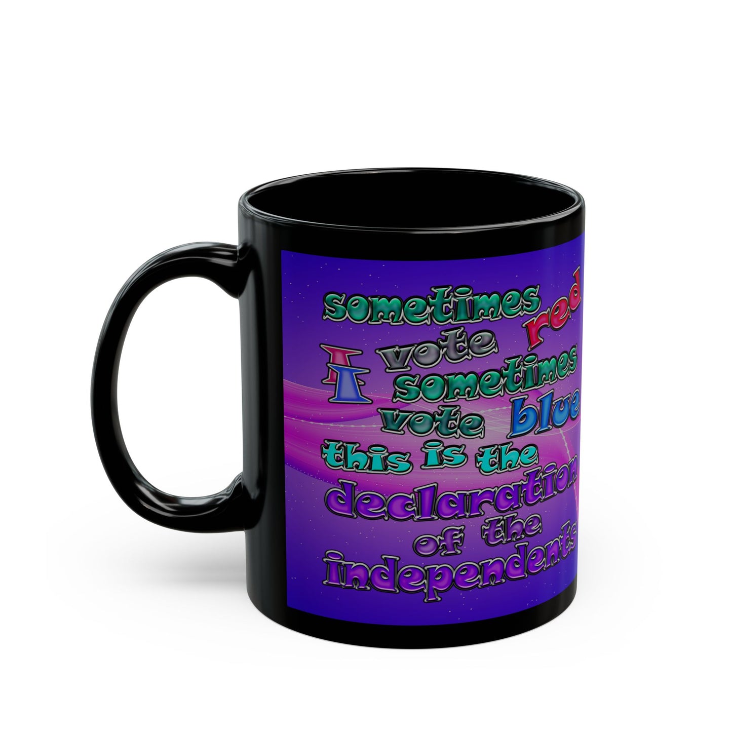 declaration of the independents - Black Mug (purple-pink wave)