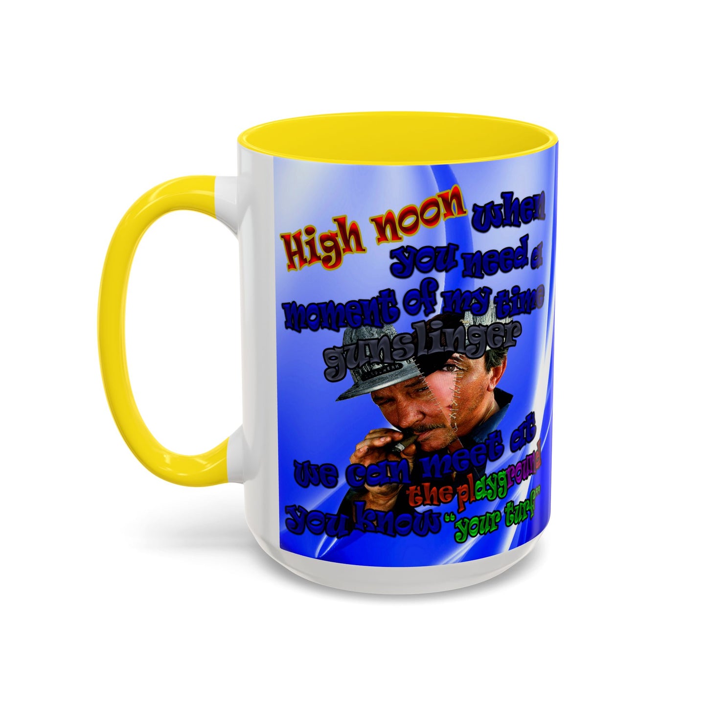 high noon - Accent Mug (blue-white wave)