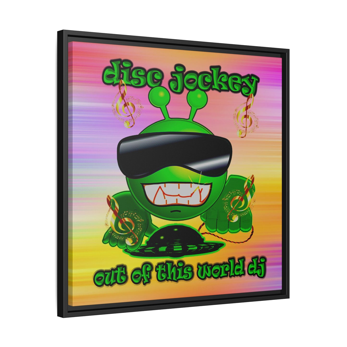 disc jockey - framed canvas art (color blur)