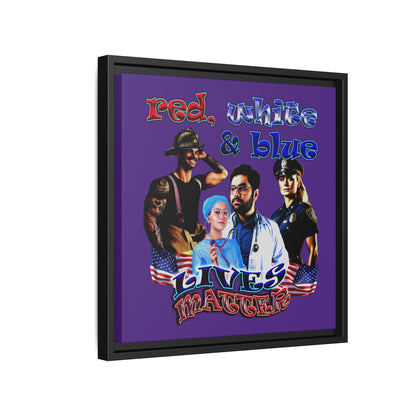 rw&b lives matter - framed canvas art (purple)