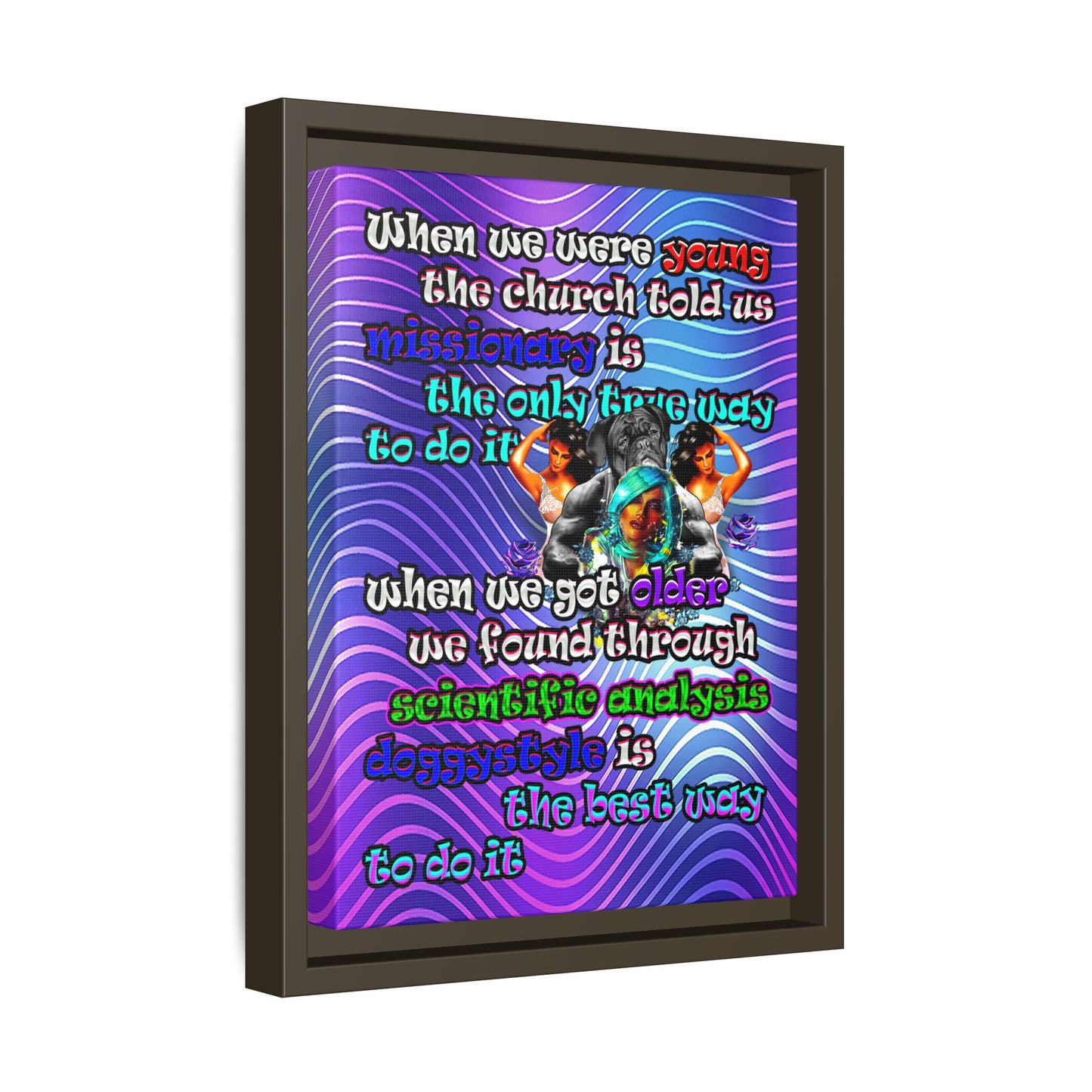 doggystyle - framed canvas art (purple wave)