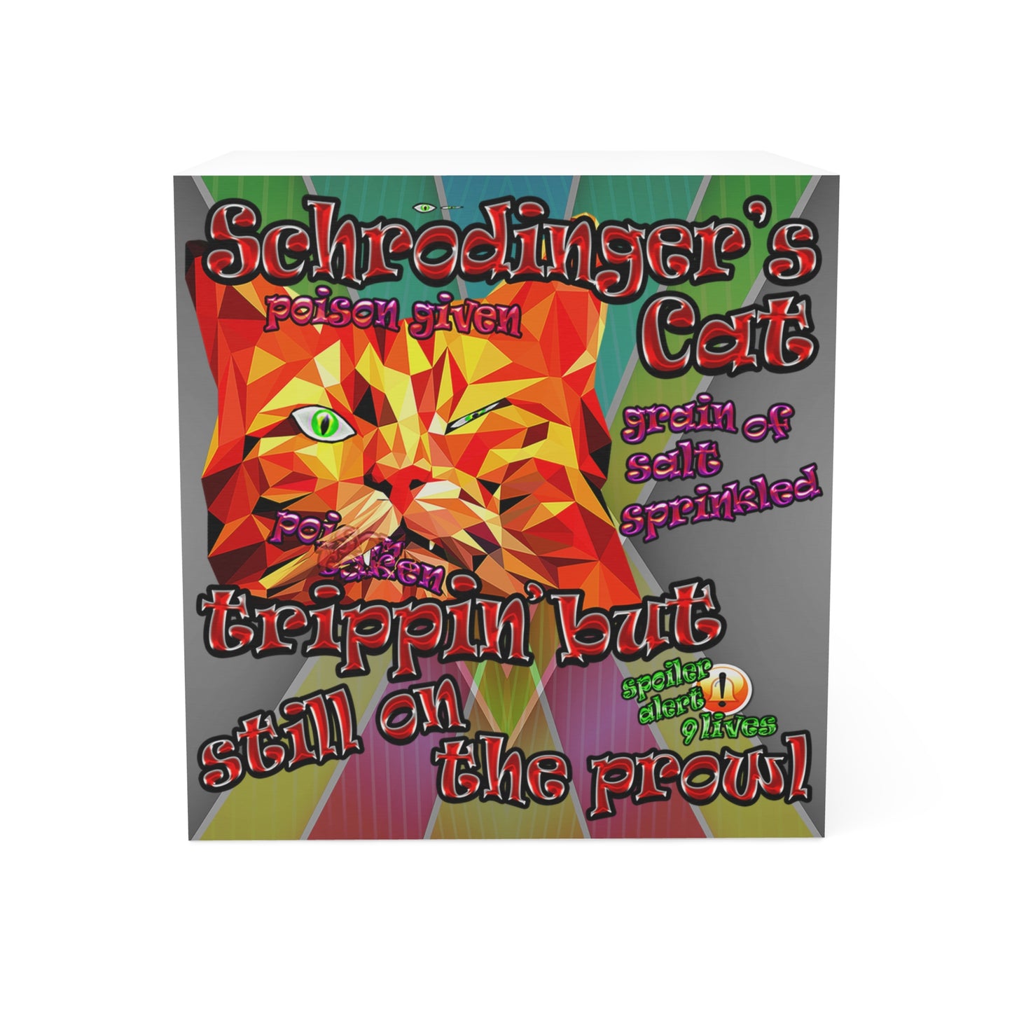 schrodinger's cat - note cube (rainbow split)