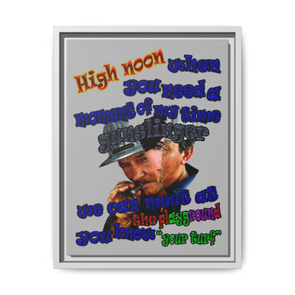 high noon - framed canvas art (light grey)