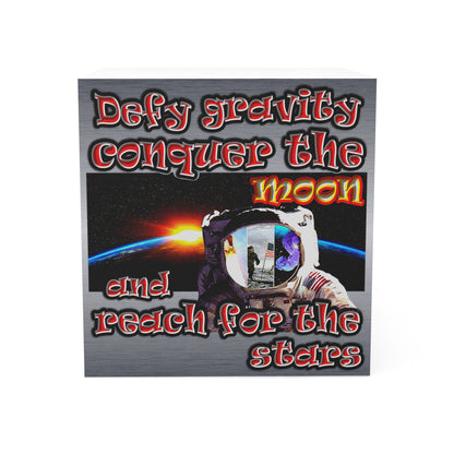 defy conquer reach - note cube (brushed nickel)