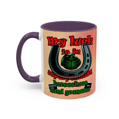 my luck - Accent Mug (yellow-orange wave)