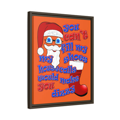 santa's shoes - framed canvas art (orange)