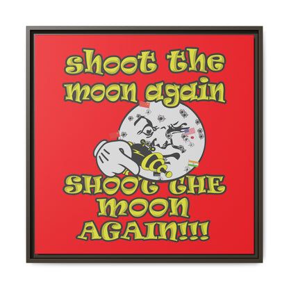 shoot the moon again - framed canvas art (red)