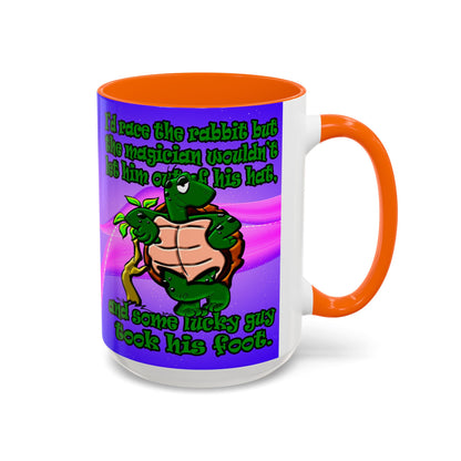 turtle race - Accent Mug (purple-pink wave)