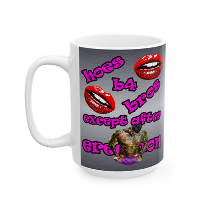 hoes b4 bros - White Mug (brushed nickel)
