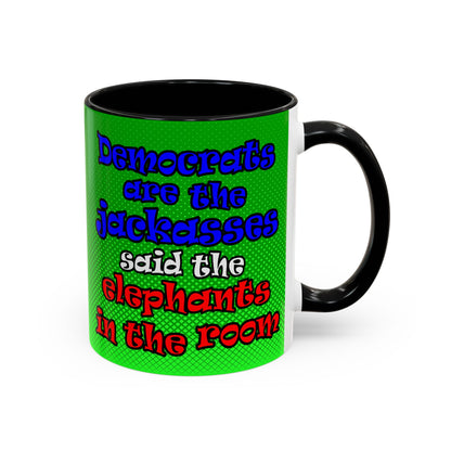 donkeys and elephants - Accent Mug (logo green)