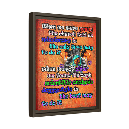 doggystyle - framed canvas art (burnt orange)