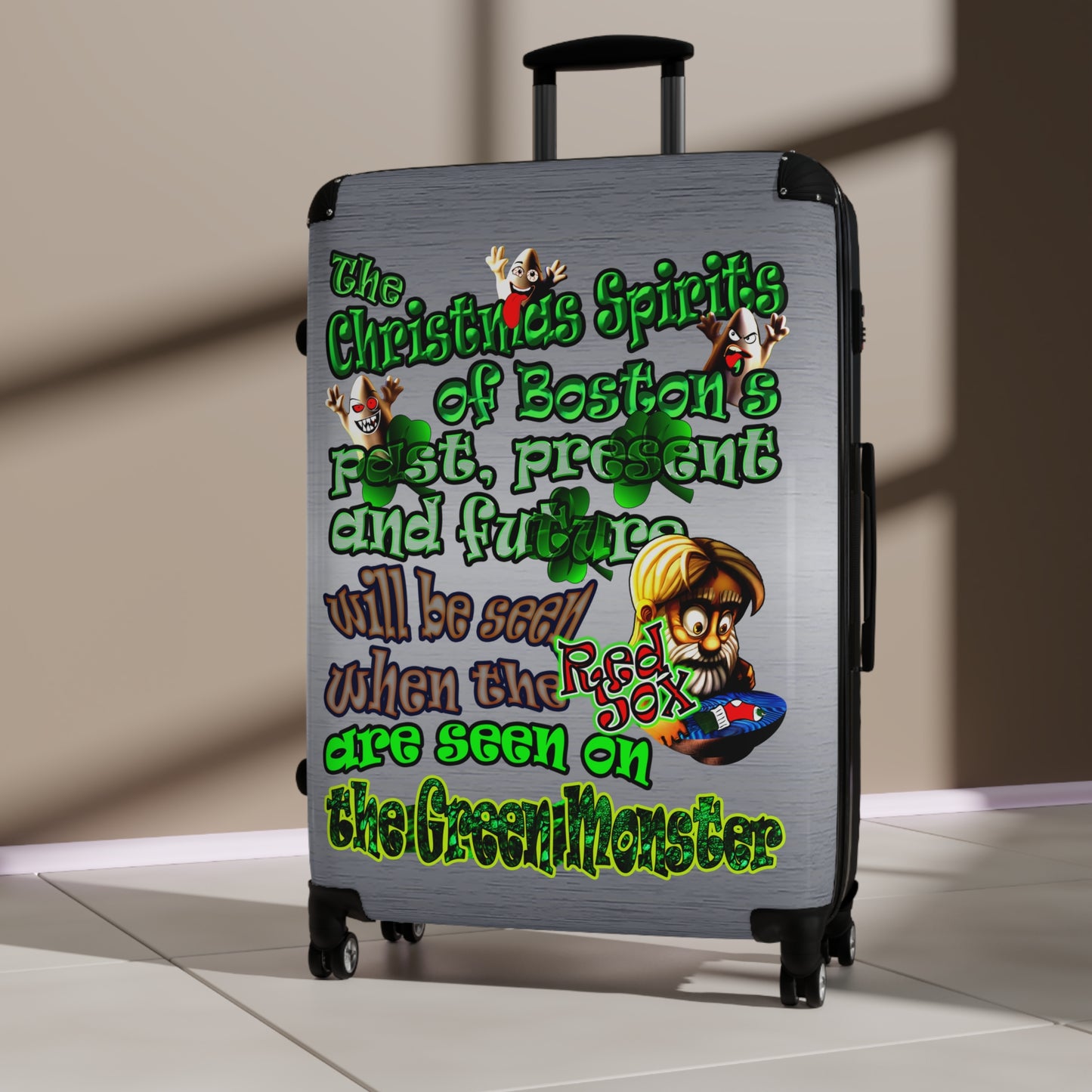 christmas spirits of boston - Suitcase (brushed nickel)