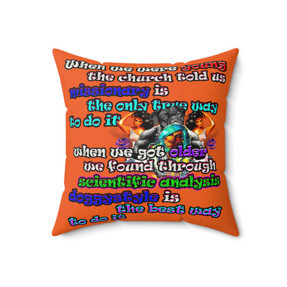 doggystyle - Faux Suede Square Pillow - (orange)
