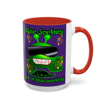 disc jockey - Accent Mug (purple)