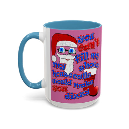santa's shoes - Accent Mug (light pink)