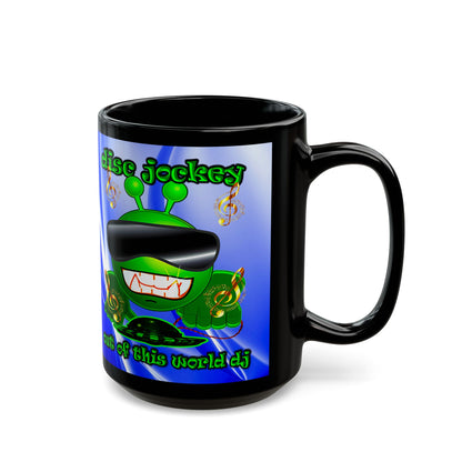 disc jockey - Black Mug (blue-white wave)