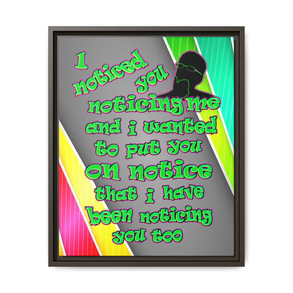 noticed you noticing - framed canvas art (rainbow split)