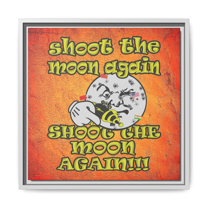 shoot the moon again - framed canvas art (burnt orange)