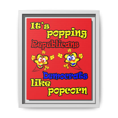 popping like popcorn - framed canvas art (red)