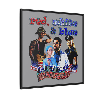 rw&b lives matter - framed canvas art (grey)