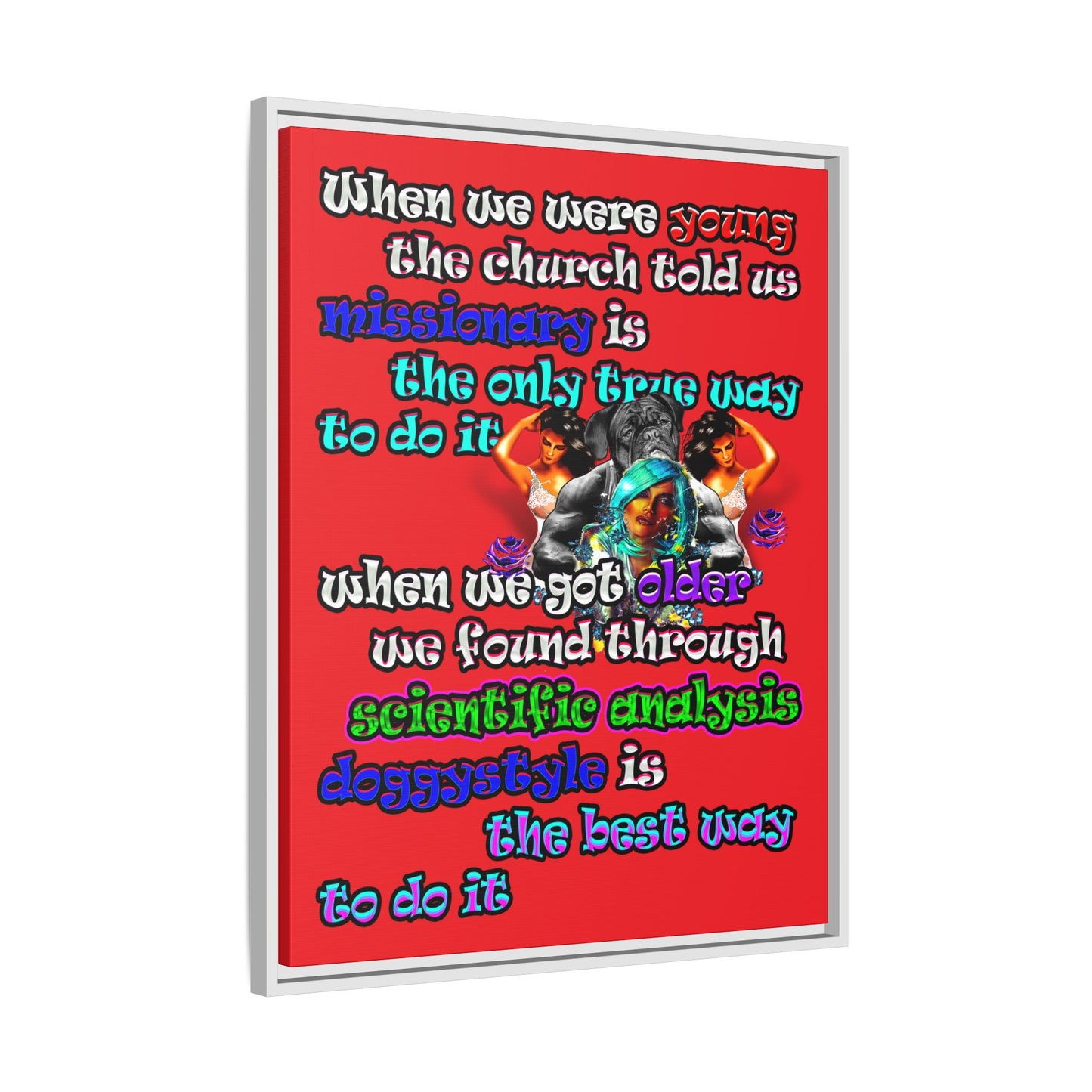 doggystyle - framed canvas art (red)