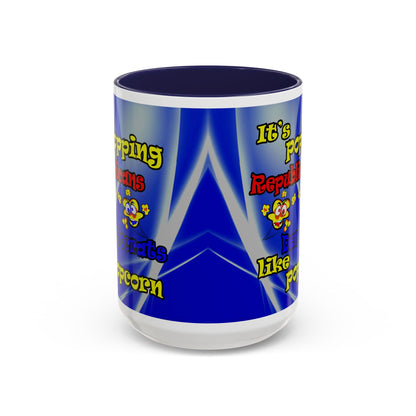 popping like popcorn - Accent Mug (blue-white wave)