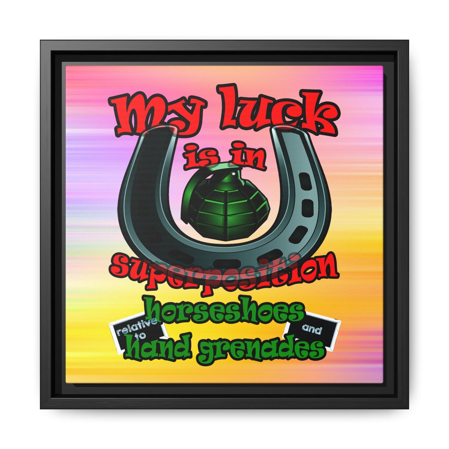 my luck - framed canvas art (color blur)