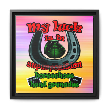 my luck - framed canvas art (color blur)